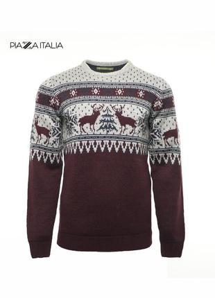 Красивий свитер кофта з оленями piaza italia man оригінал [ l ]