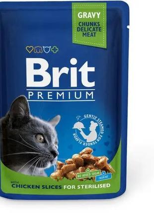Влажный корм для стерилизованых котов Brit Premium Cat pouch f...