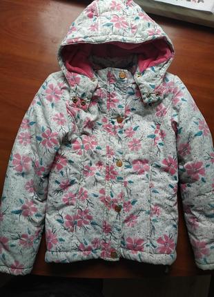 Куртка зимова тепла на дівчинку 8-9 років