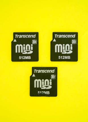 Карта памяти ПРОВЕРЕННЫЕ MiniSD 512 Mb Скоростная Transcend 80x