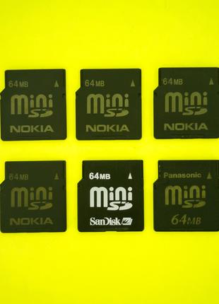 Карта памяти ПРОВЕРЕННЫЕ MiniSD 64 Mb Nokia Panasonic