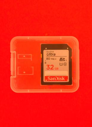 Карта памяти флеш SD HC 32 GB 10 class SanDisk Ultra 80 mb