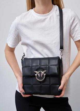 Женская сумка квадратная сумка черная сумка стеганая сумка клатч
