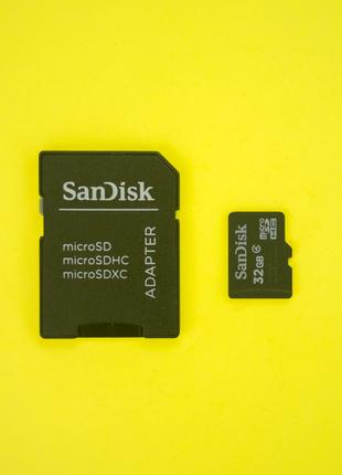 Карта памяти microSD hc 32 GB + SD Sandisk adapter