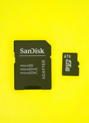 Карта памяти microSD 128 MB + SD Sandisk adapter