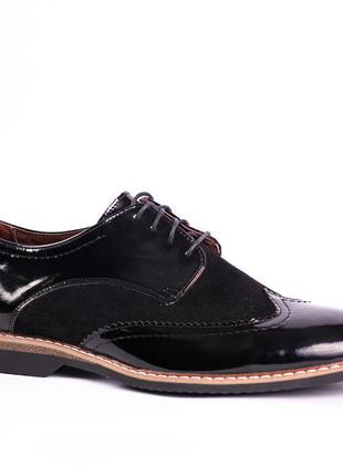 Черные мужские туфли броги 42 размер