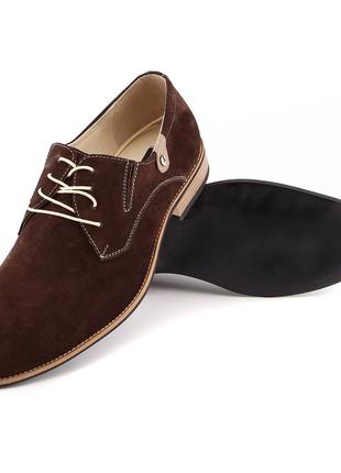 Мужские туфли Lucky Choice из коричневой замши 40, 41 и 44 размер