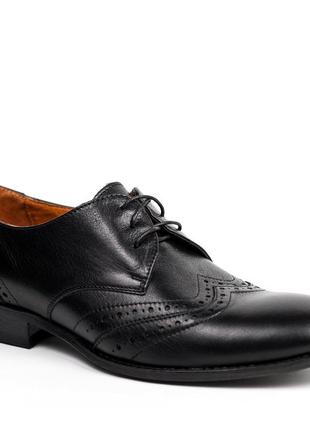 Черные туфли броги 40 – 44 размер из натуральной кожи