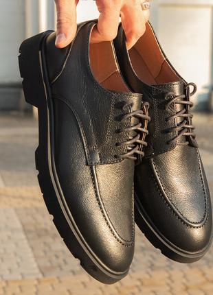 Черные туфли мужские. Легкая и удобная обувь!