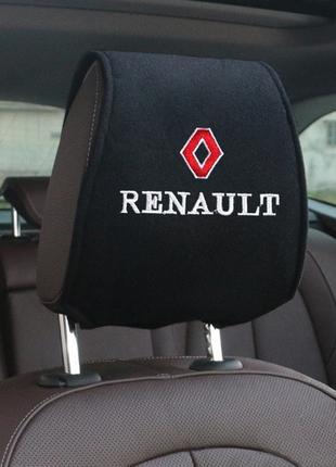 Чехол на подголовник с логотипом Renault 2шт