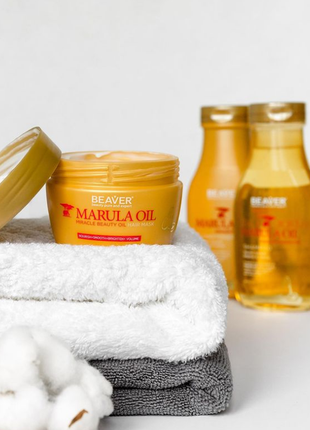 Набор для сухих и повреждённых волос beaver marula oil:шампунь...