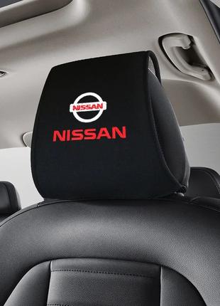 Чехол на подголовник с логотипом Nissan 2шт