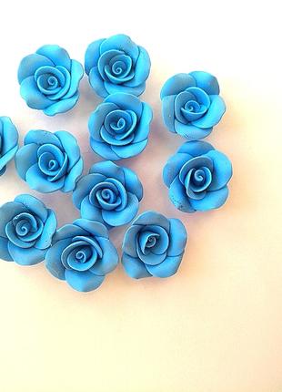Голубые розы из полимерной глины