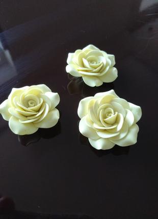 Большие цветы из полимерной глины жёлтые розы для изготовления...