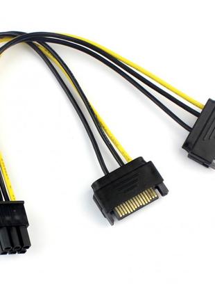 Переходник PCI-Ex 6 pin to SATA 2х15 pin для видеокарты