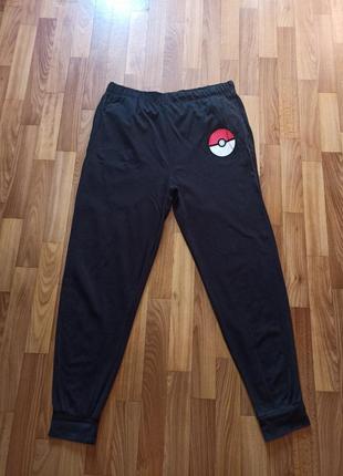 Черные пижамные брюки пукемон трикотаж из хлопка pokemon