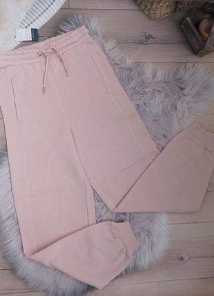 Новые утепленные брюки, джоггеры светло-розового цвета на манж...