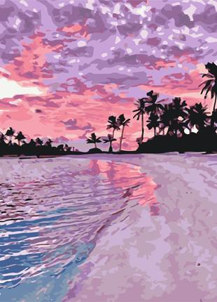 Картины по номерам 40×50 см.Розовый закат Brushme