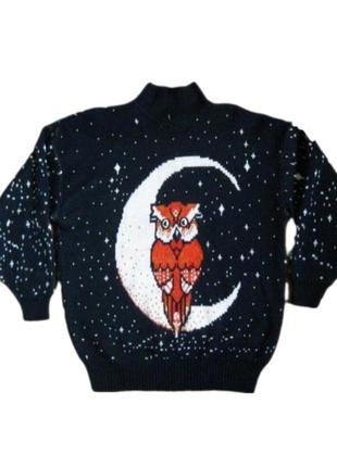 Вінтажний светр із совою nicolucchi корея ☘️ 40-42рр