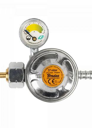 Редуктор газу 37 mbar, 1,5 кг/год., з запобіжним клапаном і ма...