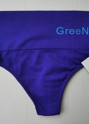 Трусики стринги Greenice бесшовные широкий пояс фиолетовый ско...