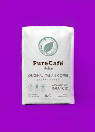 Кофе PureCafe Dolce, зерно, 80% Арабики/20% Робусты, Италия, 1кг