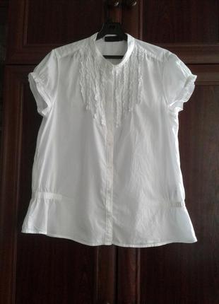 Блуза блузка сорочка білосніжна натуральна батист mexx батал
