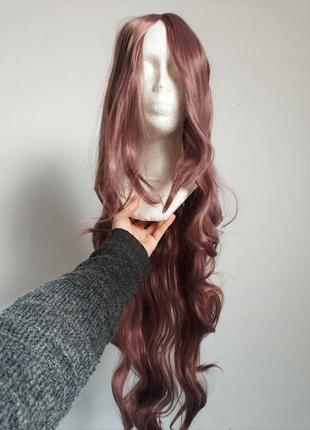 Длинная женская волнистая термо парик + шапочка для волос