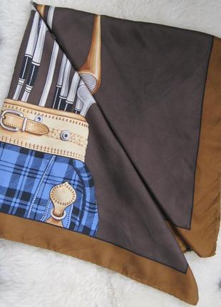 Интересный платок, натуральный шелк, итальялия, винтажный платок