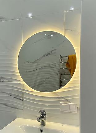 Кругле дзеркало з LED підсвіткою, срібло, d = 60 см, 220V