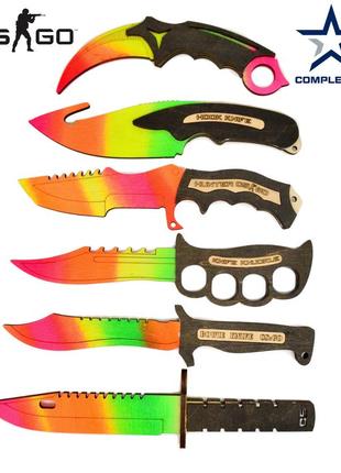 Полный набор деревянных ножей 6шт (прочные) из игры counter-st...