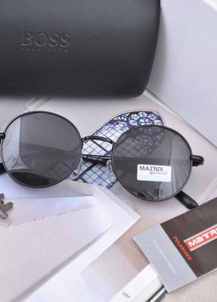 Фирменные солнцезащитные круглые мужские очки matrix polarized...