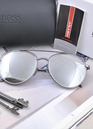 Фирменные солнцезащитные круглые мужские очки matrix polarized...