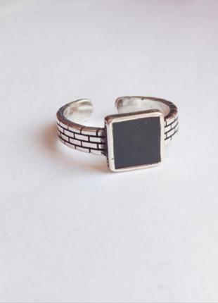 Кольцо серебро посеребрение 925 проба кольцо печатка с эмалью