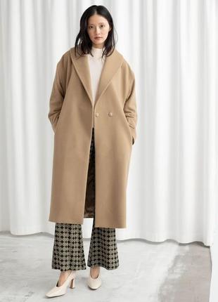 Пальто &amp; other stories belted wool blend long coat / 40