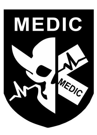 Шеврон с черепом "MEDIC" Шевроны на заказ Шеврон нашивка на ли...