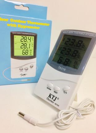 Термометр электронный TA-318 Термометр + выносной датчик темпе...