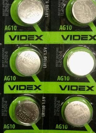 Батар часов Videx AG 10 (LR1130) BLISTER CARD 10pcs