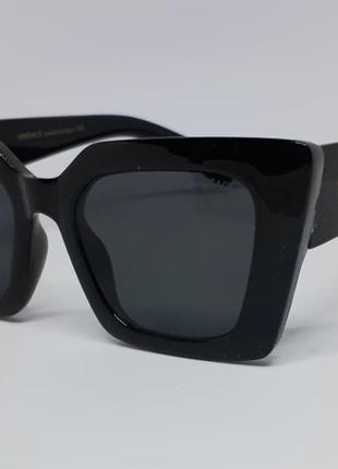 Женские в стиле versace солнцезащитные очки большие черные