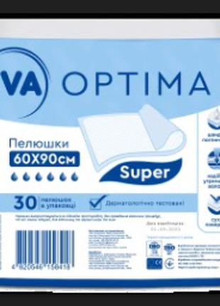 Пелюшки гігієнічні д/доросл. EVA Optima Super 60x90 30шт.