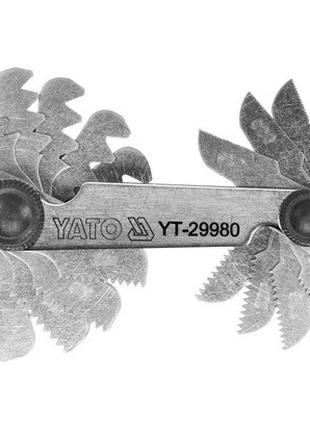 Набор резьбомер метрический 0,25-6,0мм 60° 24шт YATO YT-29980