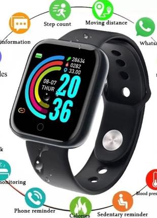 Новые смарт-часы FitPro Y68 (D20) черные/белые