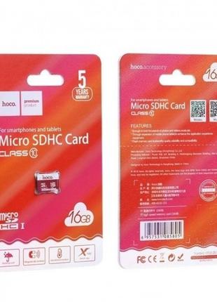 Микро СД Карта памяти на 16GB Hoco MicroSD HC Class 10
