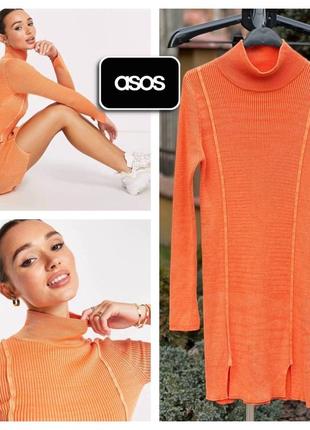 Asos трендовое весеннее оранжевое платье платье м-l