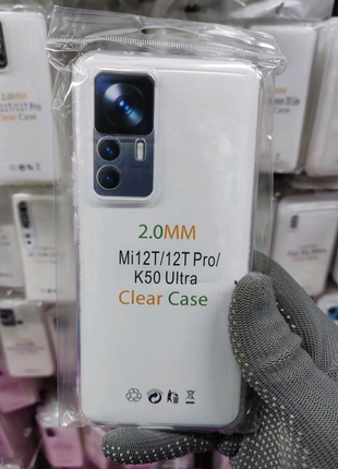 Чехол прозрачный плотный 2мм на Xiaomi Mi 12 T / 12 T Pro