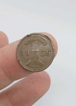 Монета 1 рейхспфенінг 1936