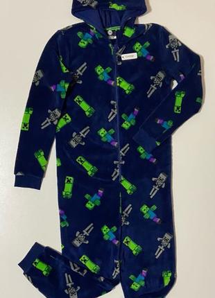 Minecraft детская флисовая пижама кигуруми флис 13 14 лет майнкра
