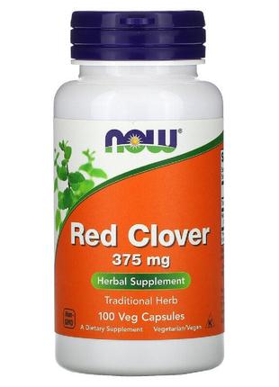 Красный Клевер, Red Clover, Now Foods, 375 мг, 100 Вегетарианс...