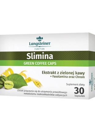 Дієтична добавка slimina "зелена кава+хром" langsteiner, 30 ка...