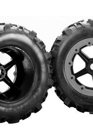Team Magic E6-3 Mounted Tire 7.1" Size - New 5 spokes wheel 2p